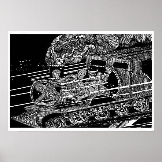 POSTER TRAIN À VAPEUR PAR BARRY COOKE (Devant)