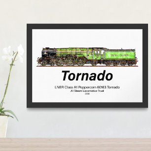 Poster Train à vapeur Tornado Vintage Locomotive anglaise