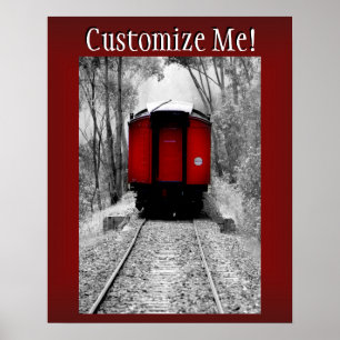 Poster Train à vapeur victorien de Caboose Rouge
