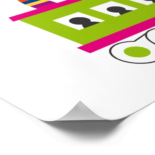 Poster Train animal rayé (Coin)