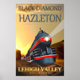 Poster Train Black Diamond Express Hazleton Pennsylvanie