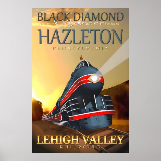 Poster Train Black Diamond Express Hazleton Pennsylvanie (Devant)