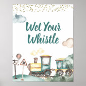 Poster Train Boy Birthday Wet Your Whistler Sign (Devant)