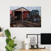 Poster Train - Centre de réparation de Strasburg (Bureau à domicile)