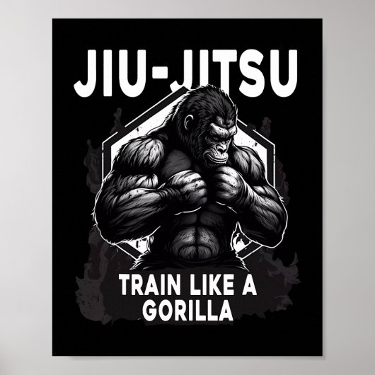 Poster Train Comme Un Gorilla Jiu Jitsu (Devant)