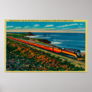 Poster Train Daylight Limited sur la Californie