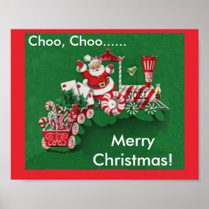 Poster Train de bonbons du Père Noël