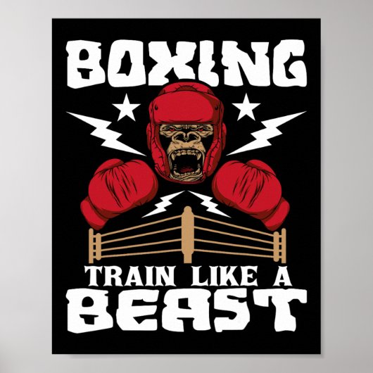 Poster Train De Boxe Comme Une Bête - Kickboxing Kickboxe (Devant)
