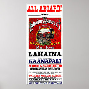 Poster Train de canne à sucre avec Locomotives Baldwin