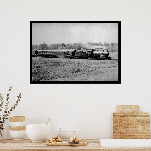 Poster Train de Chicago et Northwestern 1899 (Cuisine)