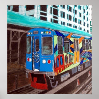 Poster Train de Chicago Grafitti El