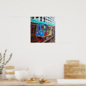 Poster Train de Chicago Grafitti El (Cuisine)