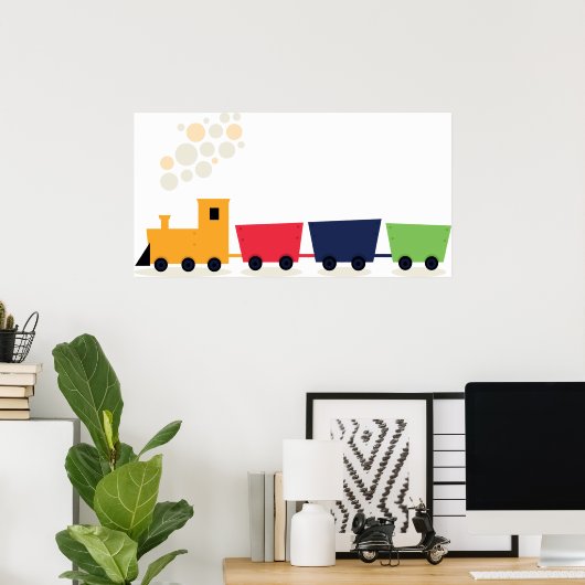 Poster Train de dessin (Bureau à domicile)