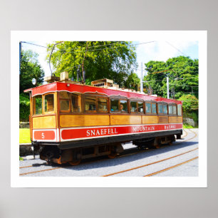 Poster train de la montagne Snaefell