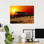 Poster Train de locomotives diesel Sunset 32"x24" (Bureau à domicile)