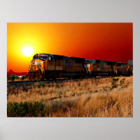 Train de locomotives diesel Sunset 32"x24"