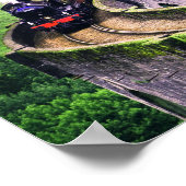 Poster Train de locomotives sur le pont (Coin)