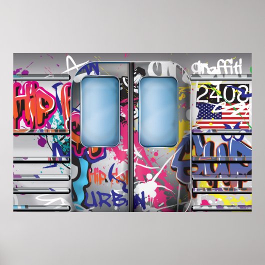 Poster Train de métro graffiti (Devant)