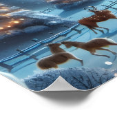 Poster Train de Noël au clair de lune avec des animaux de (Coin)