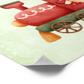 Poster Train de Noël Whimsical Vintage avec jouets (Coin)