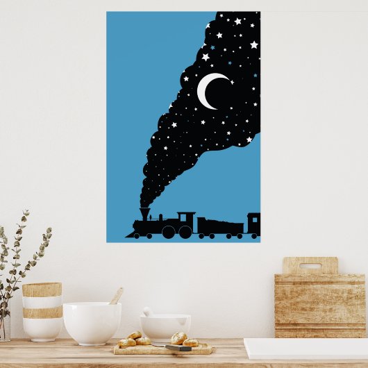 Poster train de nuit (Cuisine)