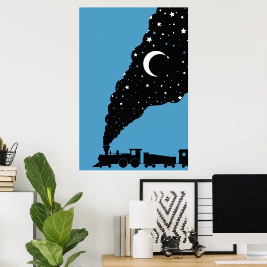 Poster train de nuit (Bureau à domicile)