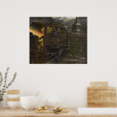 POSTER ~ Train de nuit orageux ~ Stocker les flamm (Cuisine)