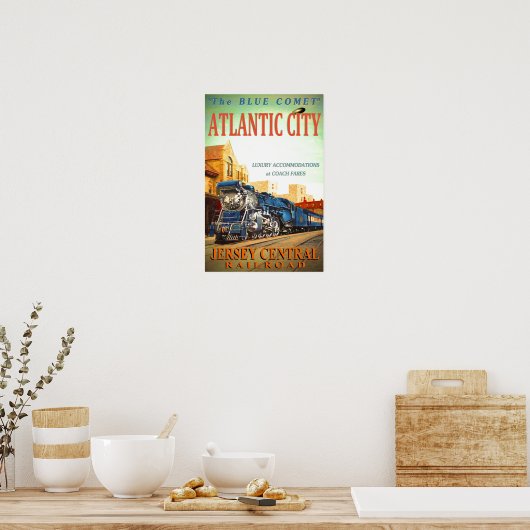 Poster Train de passagers Blue Comet (Cuisine)