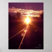 Poster Train de pensées Coucher du soleil par Miyspirit (Devant)