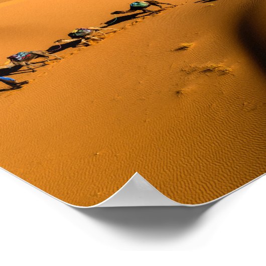 Poster TRAIN DESERT CAMEL - Dunes de sable à Tamnougalt (Coin)