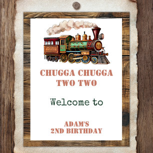 Poster Train Deuxième fête d'anniversaire Chugga Chugga D