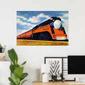 Poster Train du Pacifique Sud rationalisé "Sunbeam" (Bureau à domicile)