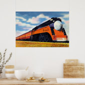 Poster Train du Pacifique Sud rationalisé "Sunbeam" (Cuisine)