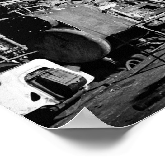 Poster Train En Réparation À Locomotive Shop - 1942 (Coin)