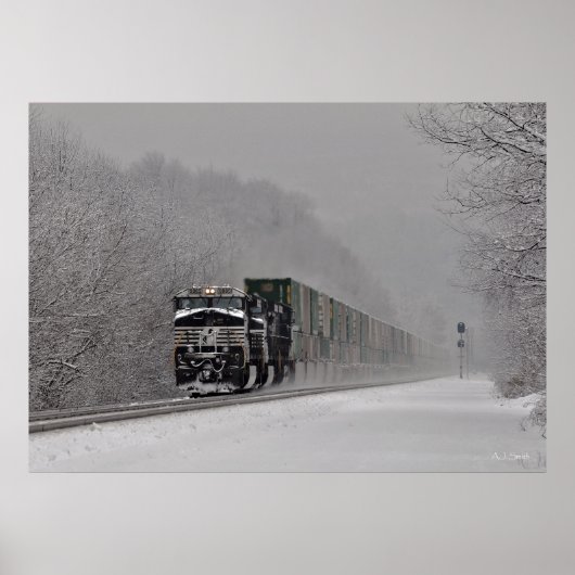 Poster Train enneigé (Devant)