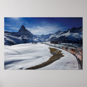 Poster Train et Matterhorn ferroviaires de Gornergrat