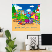 Poster train et voiture (Bureau à domicile)