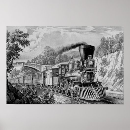 Poster Train Express - Chemin de fer Vintage (Devant)