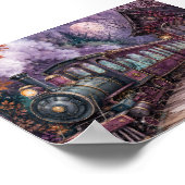 Poster Train Express Squelette Gothique Whimsigoth Ensorc (Coin)