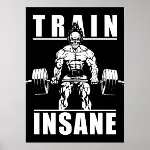 Poster Train fou - Gym entraînement Motivationnel