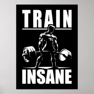 Poster Train fou - Gymnase Motivationnelle, Fitness d'ent