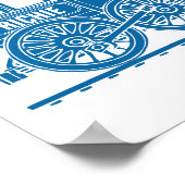 Poster Train graphique bleu personnalisé pour la chambre  (Coin)