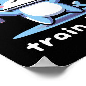 Poster Train Hard Funny Shark Lifting Weights Dumbbells G (Coin)