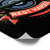 Poster Train Hart Rest Harder Barbell Bodybuilding (Coin)