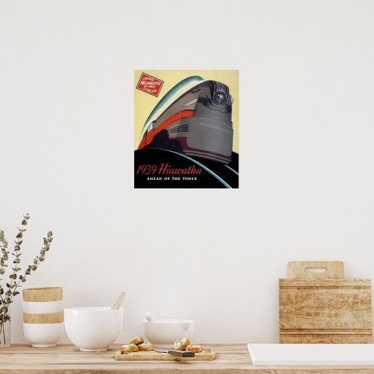 POSTER TRAIN HIAWATHA STREAMLINED 1939 (Cuisine)
