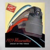 POSTER TRAIN HIAWATHA STREAMLINED 1939 (Devant)