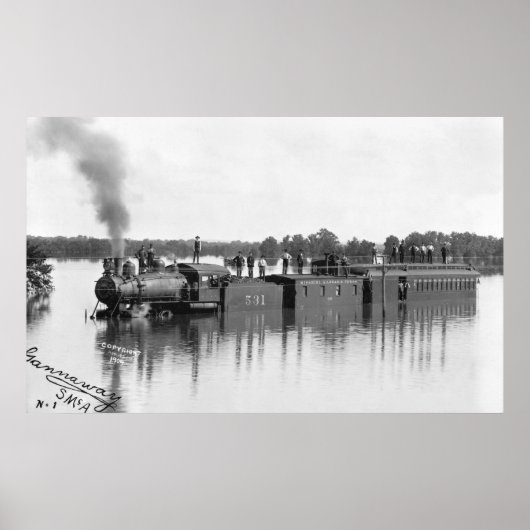 Poster Train inondé, 1904 (Devant)