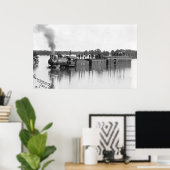 Poster Train inondé, 1904 (Bureau à domicile)