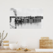 Poster Train inondé, 1904 (Cuisine)