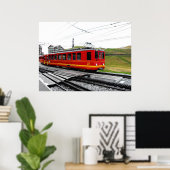 Poster Train Jungfraubahn en Suisse (Bureau à domicile)